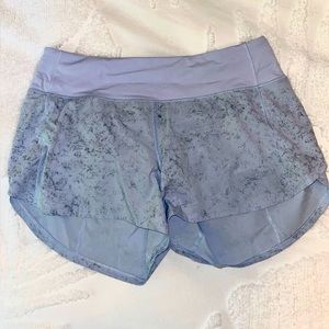 Lululemon light blue speckled shorts- Speed Up, High Rise, 4 inch